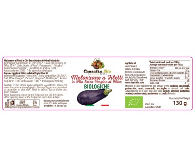 Melanzane a Filetti in olio extra vergine di oliva Biologiche