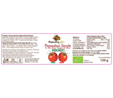 Pomodori Secchi in olio extra vergine di oliva Biologici