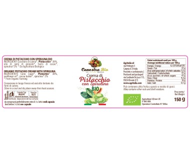 Crema di Pistacchio con Pistacchio verde di Bronte DOP e  Spirulina Bio 150g.