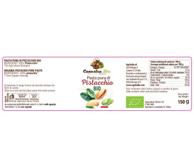 Pasta pura 100% di Pistacchio verde di Bronte DOP e BIO 150g.
